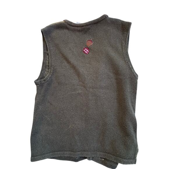 Bobbie Brooks Womens Fall Harvest Pumpkin Corn Print Vest Green Size Medium - Picture 7 of 8